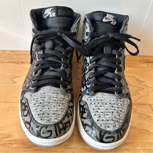 Nike Air Jordan 1 Rebellionaire Sneakers Retro High OG Black 9 Grey - Picture 7 of 12